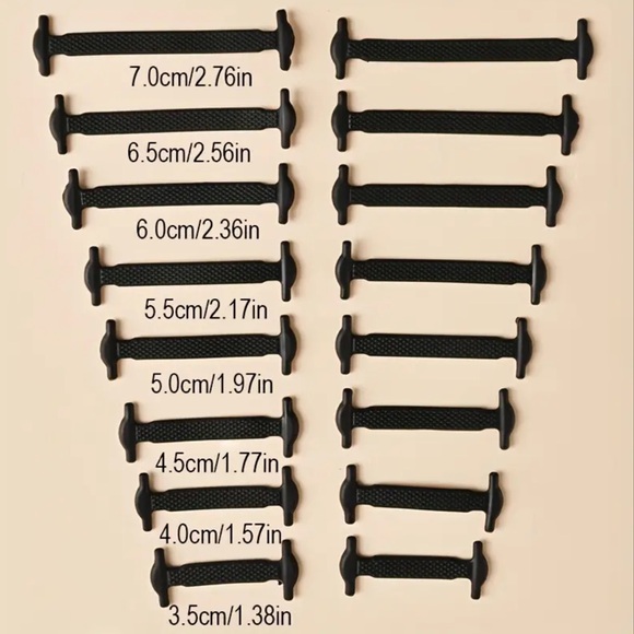 3️⃣3/25 Elastic Lazy Silicone Shoelaces (Black) (16pcs/set) - Picture 4 of 9
